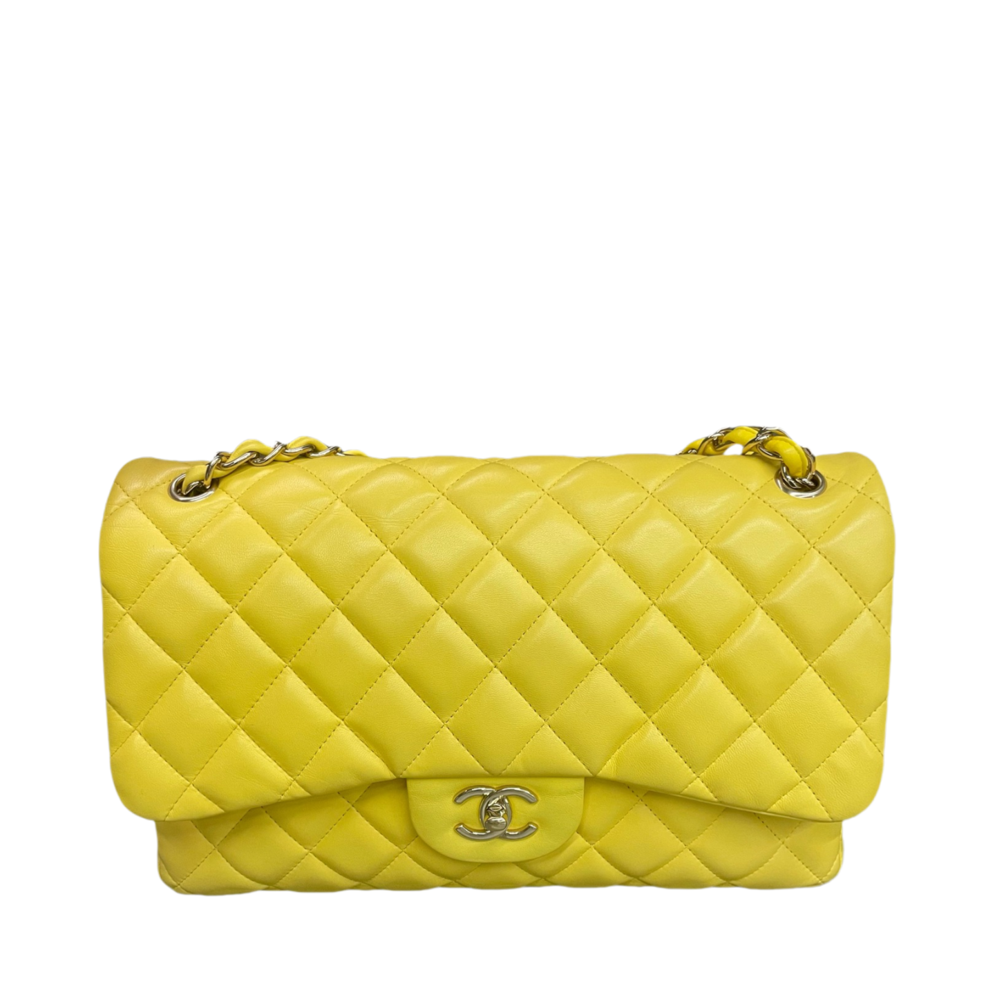 Chanel Classic Flap Sheepskin Jumbo Yellow