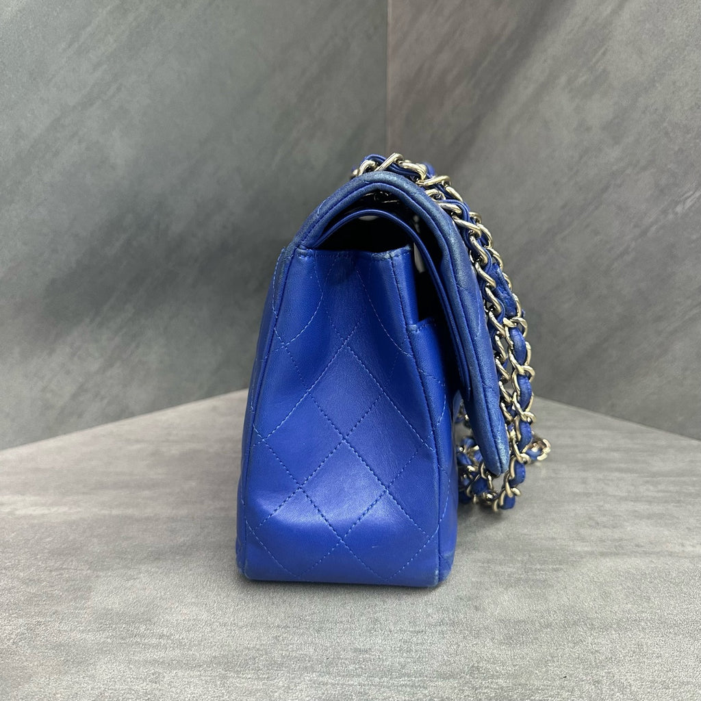 Chanel Classic Flap sheepskin  Jumbo Blue-Gold