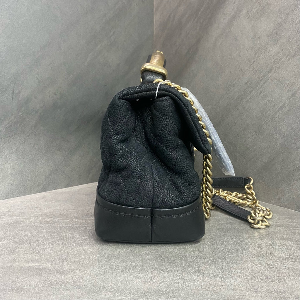 Chanel handle Flap lichee pattern cowhide Mumbai Series Black-Gold