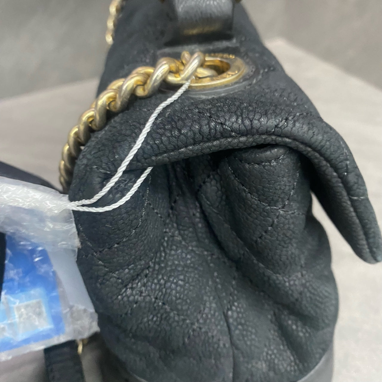 Chanel handle Flap lichee pattern cowhide Mumbai Series Black-Gold