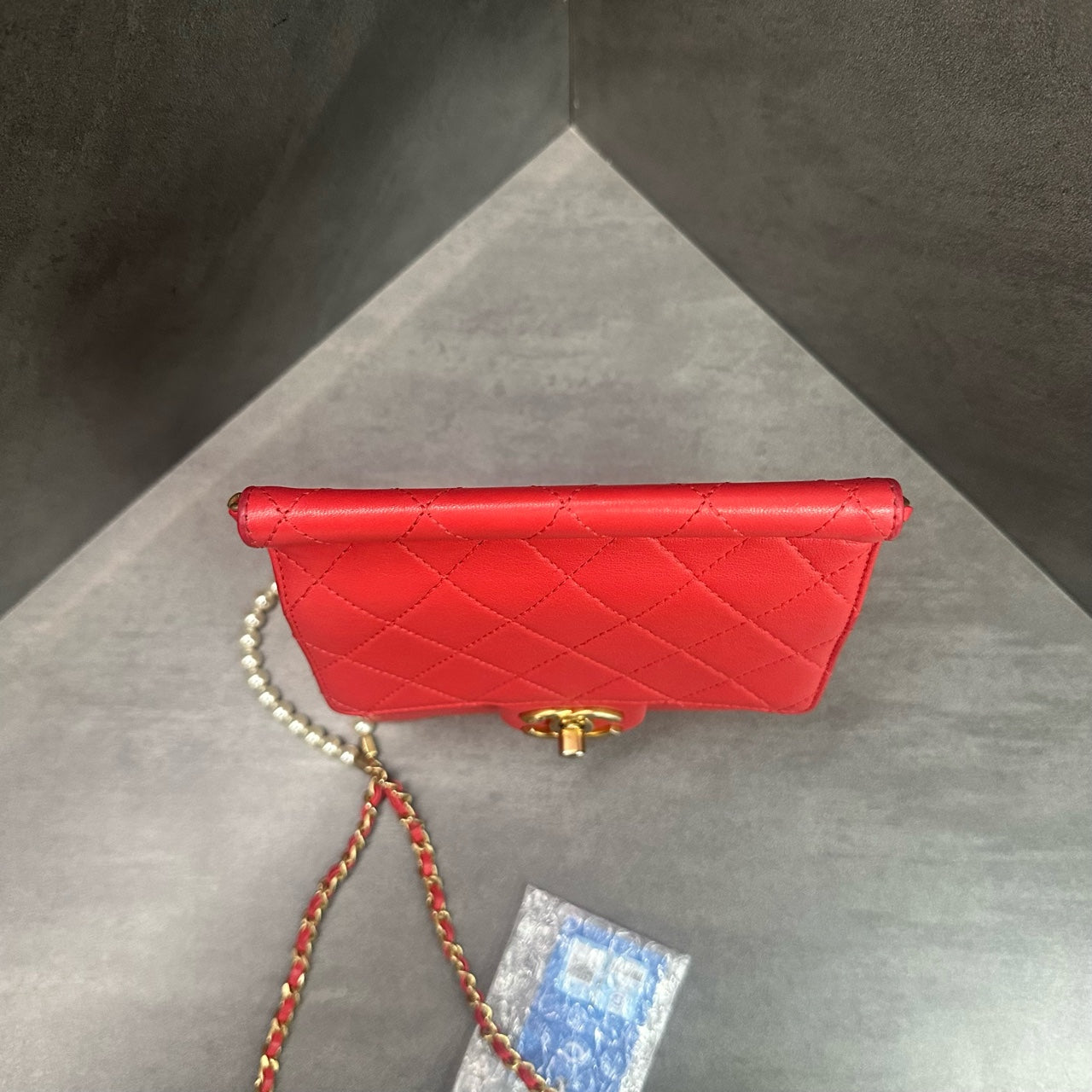 Chanel Classic Flap Vertical version sheepskin with pearl red