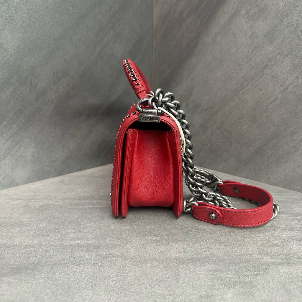 Chanel leboy Court Series cowhide small size red