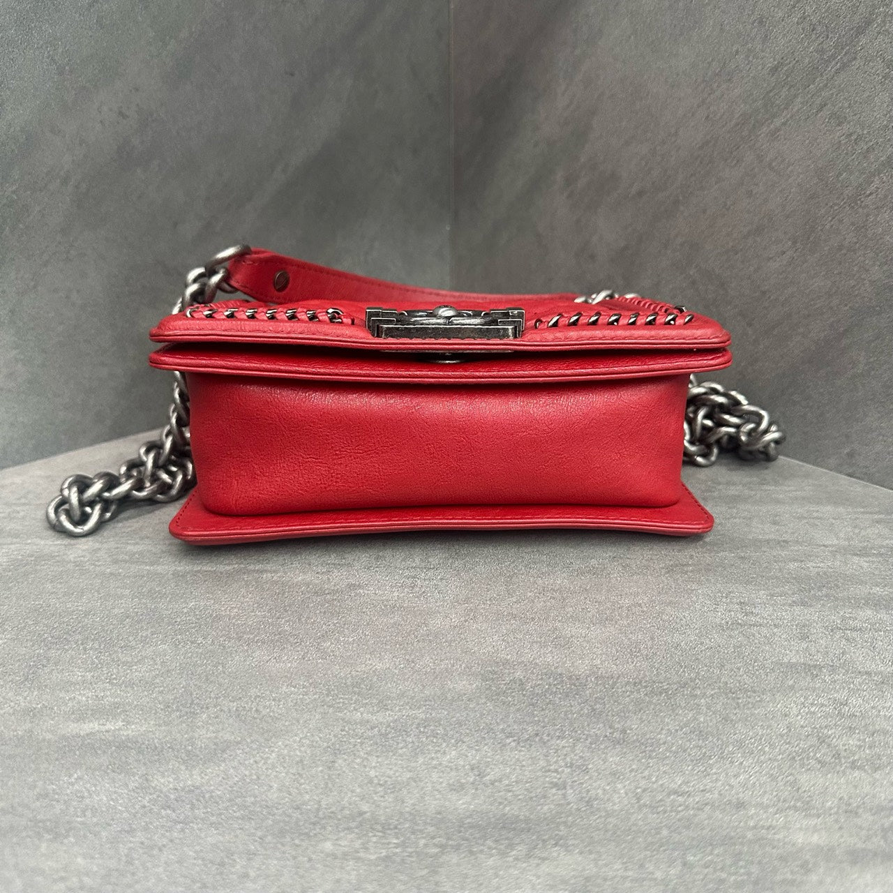 Chanel leboy Court Series cowhide small size red