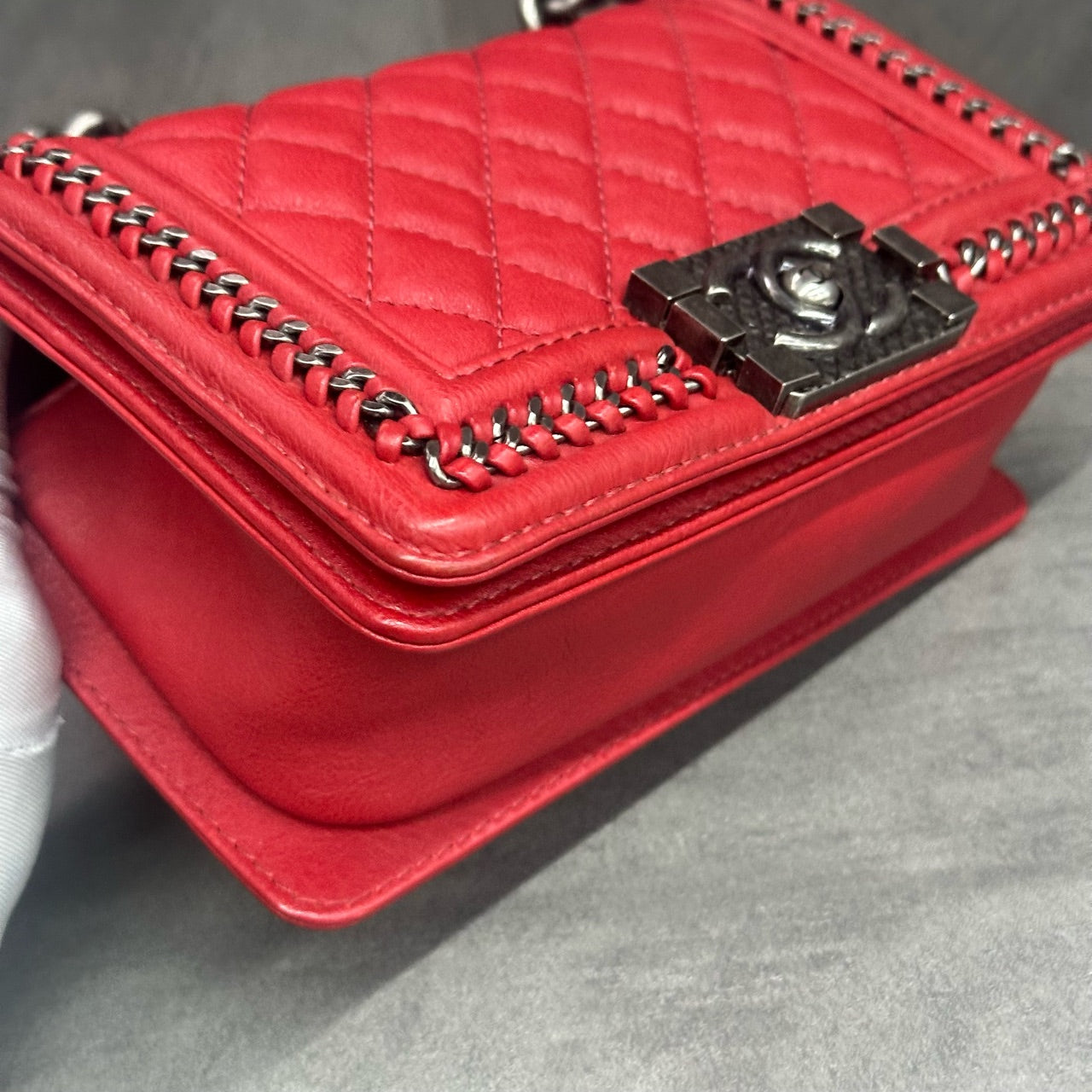 Chanel leboy Court Series cowhide small size red