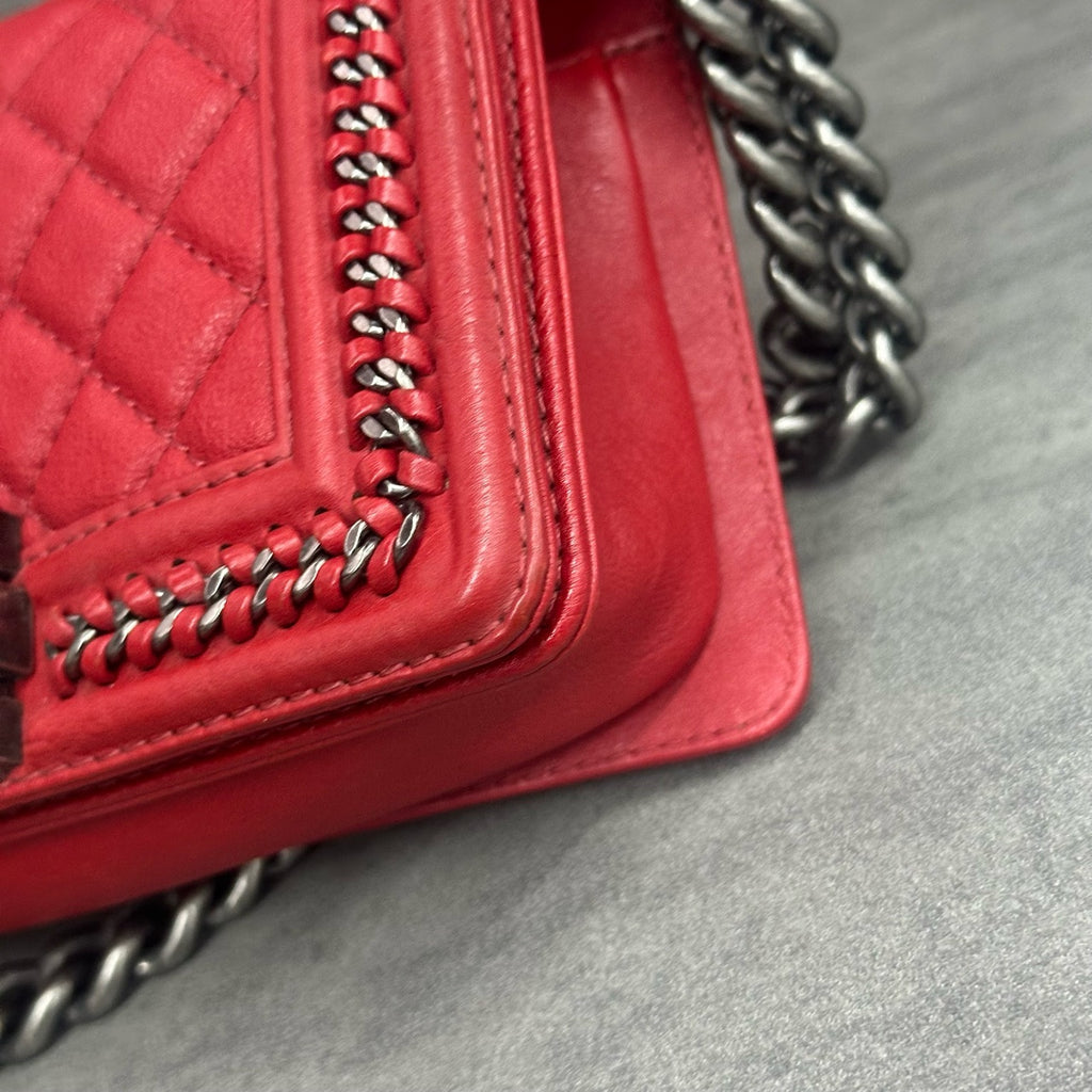 Chanel leboy Court Series cowhide small size red