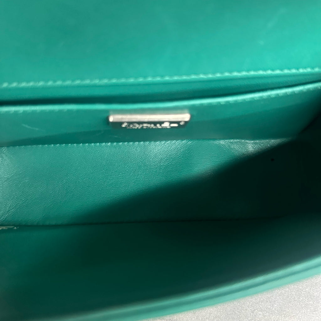Chanel leboy limited edition Fish skin small size green