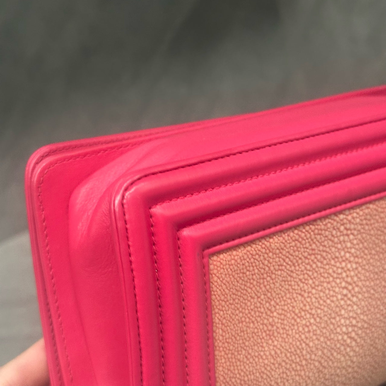 Chanel leboy fish skin small size pink