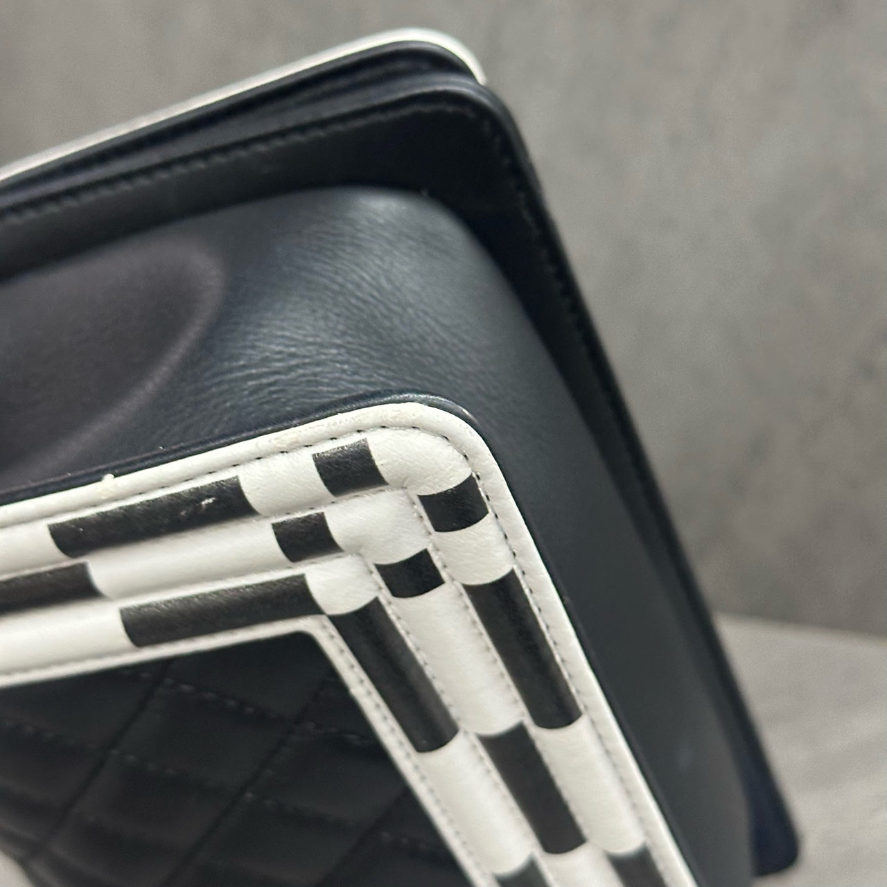 Chanel leboy small size cowhide black with white