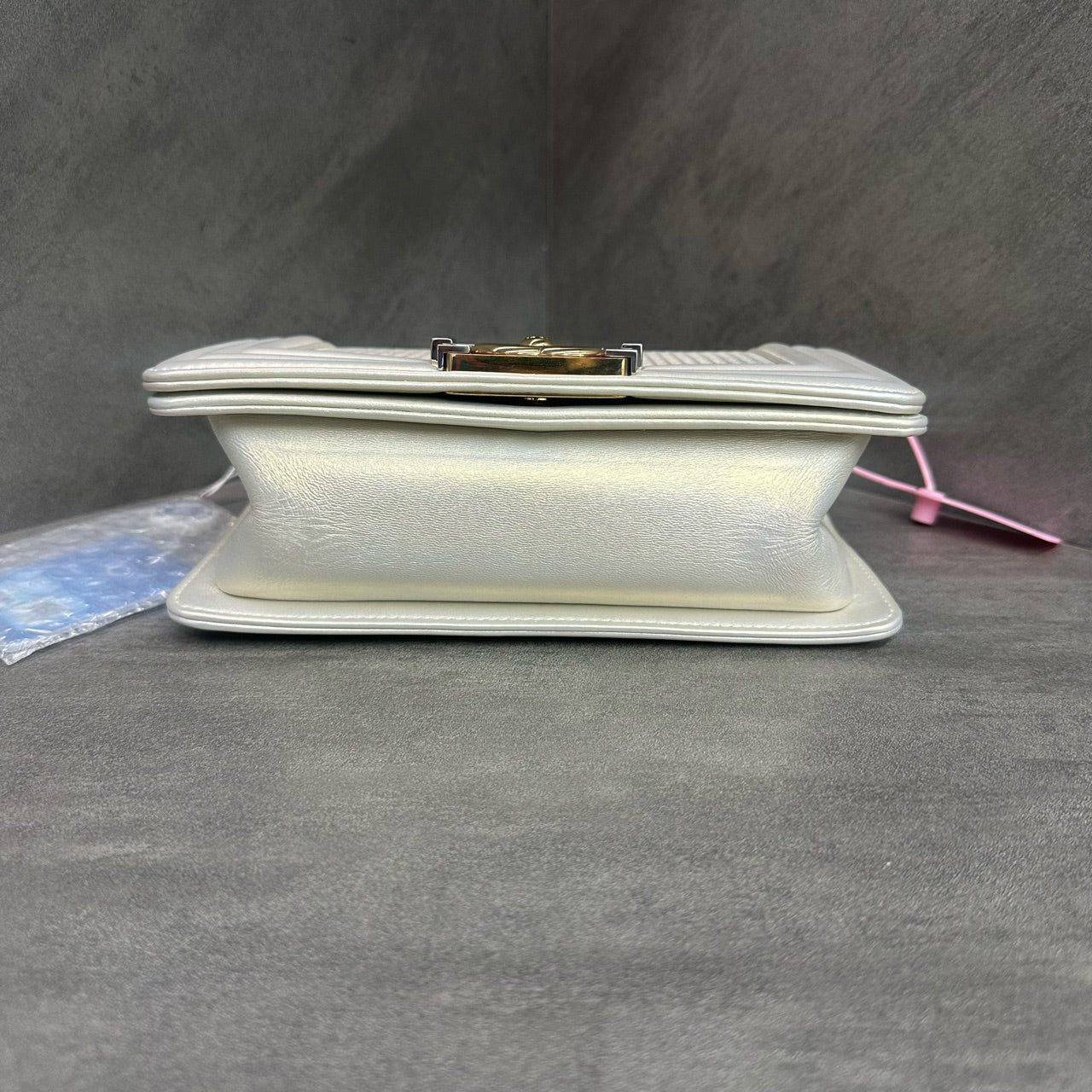 Chanel leboy technology fabric small size white