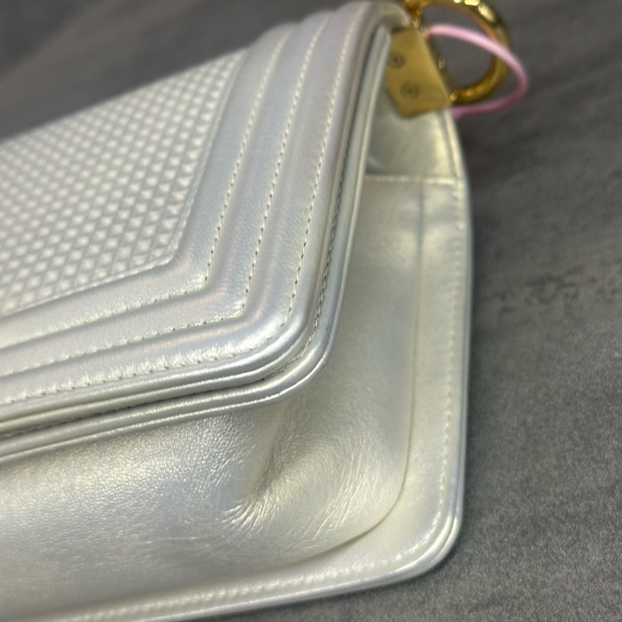 Chanel leboy technology fabric small size white
