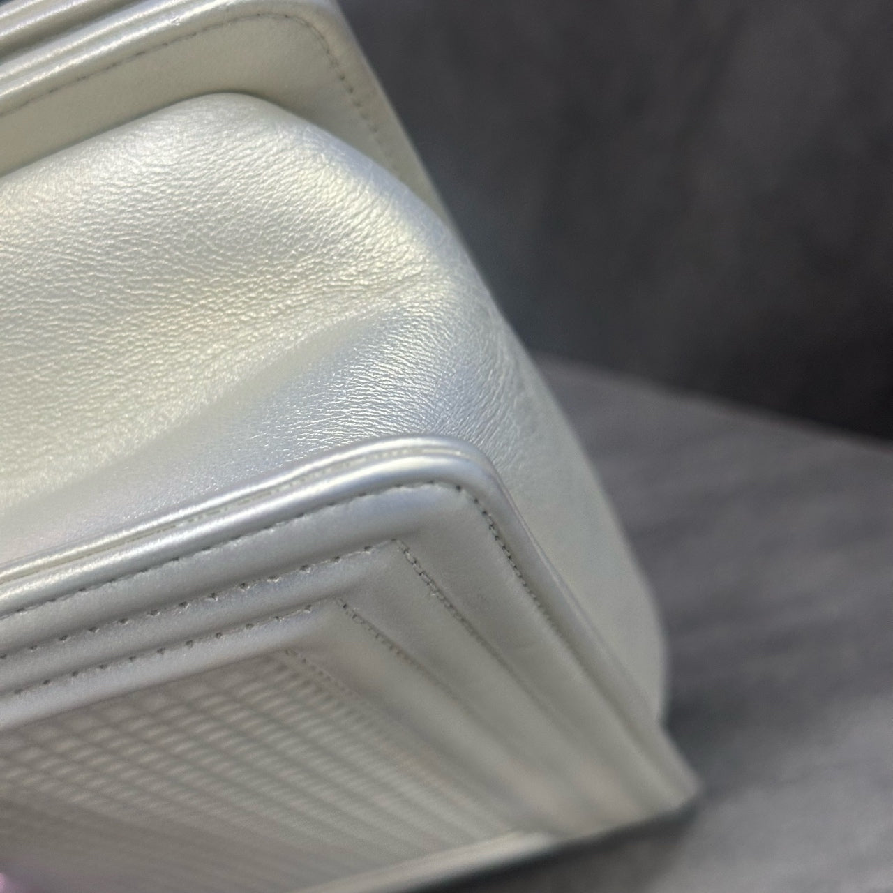 Chanel leboy technology fabric small size white