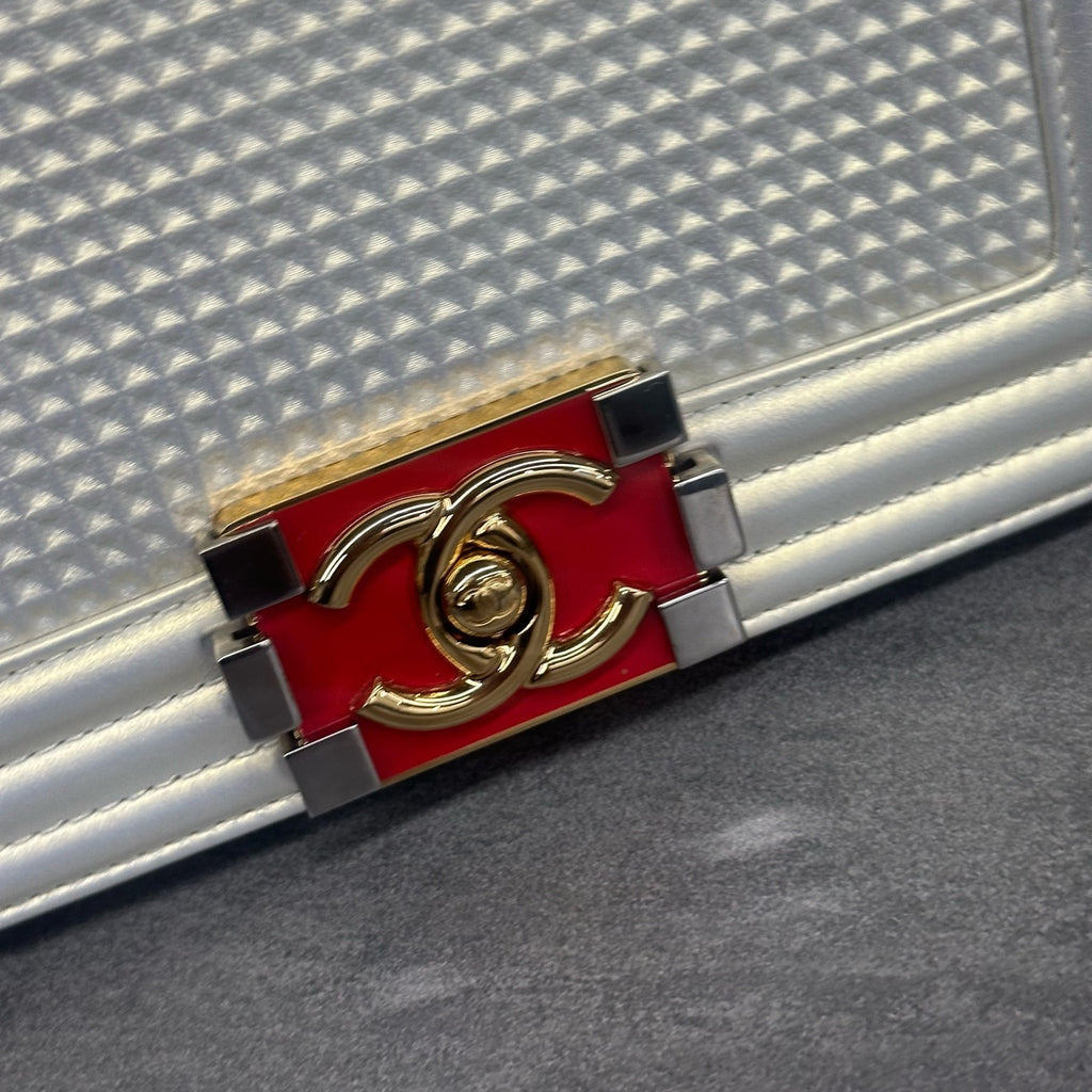 Chanel leboy technology fabric small size white