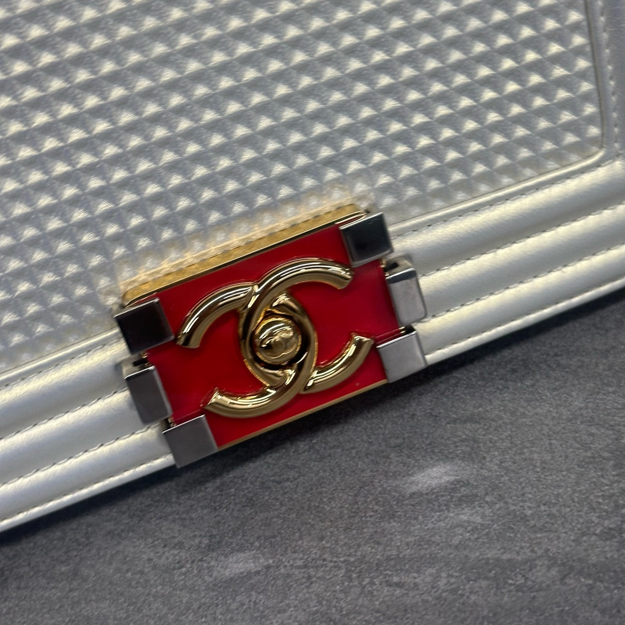 Chanel leboy technology fabric small size white