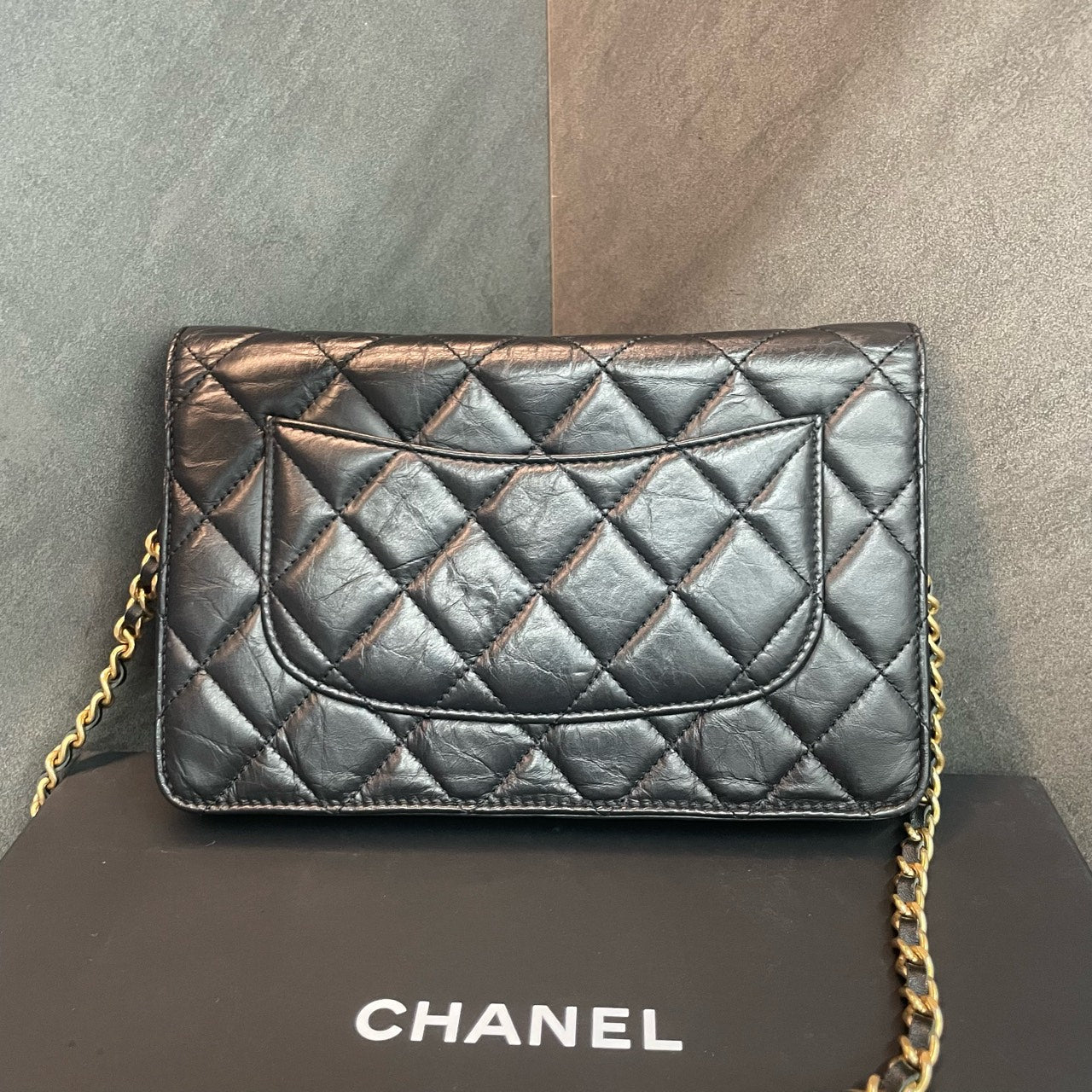Chanel 2.55 cowhide Badge Series balck-gold