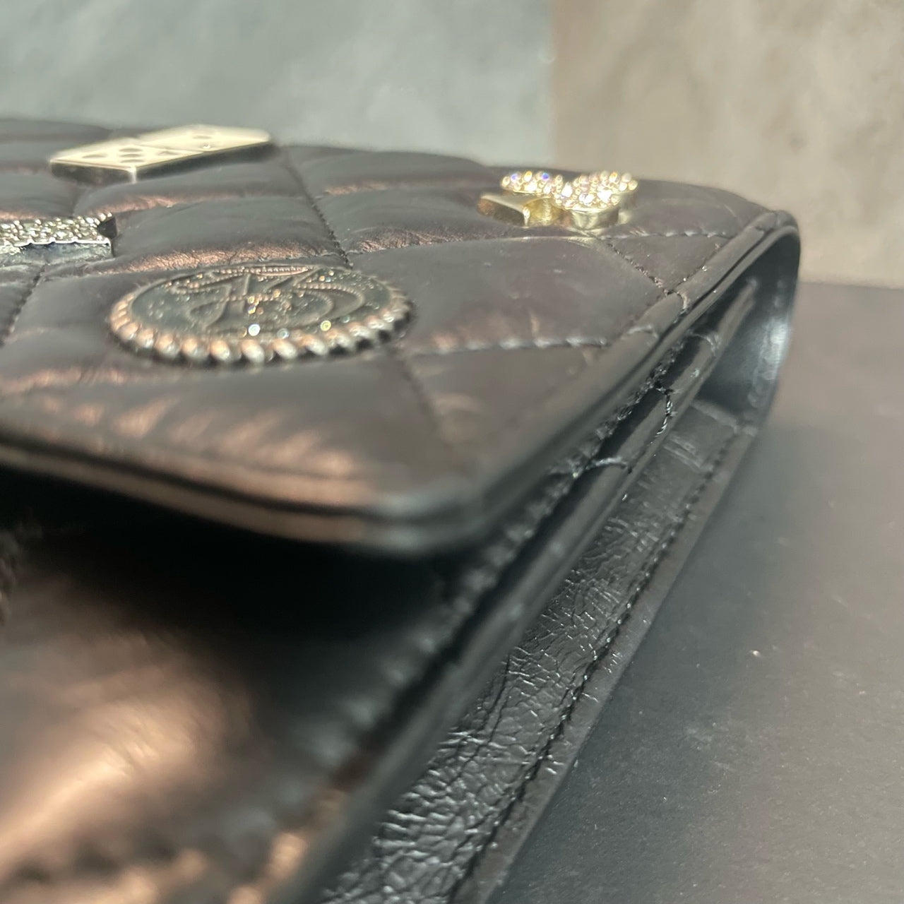 Chanel 2.55 cowhide Badge Series balck-gold