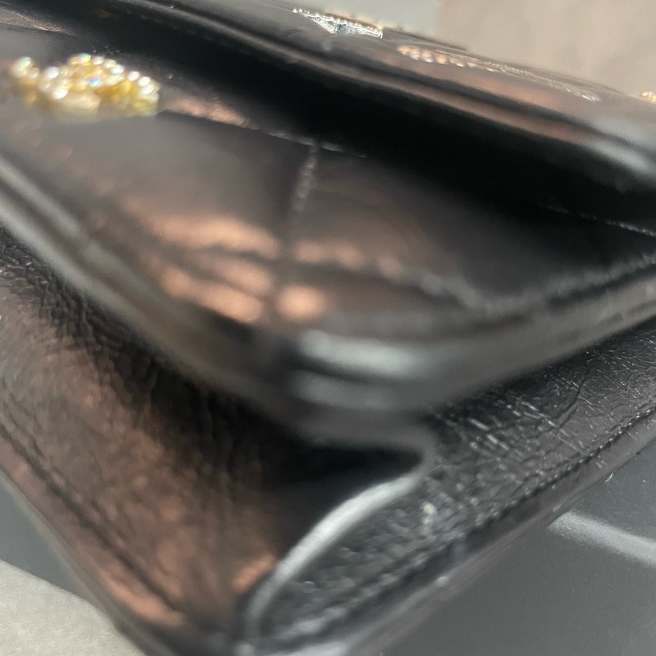 Chanel 2.55 cowhide Badge Series balck-gold
