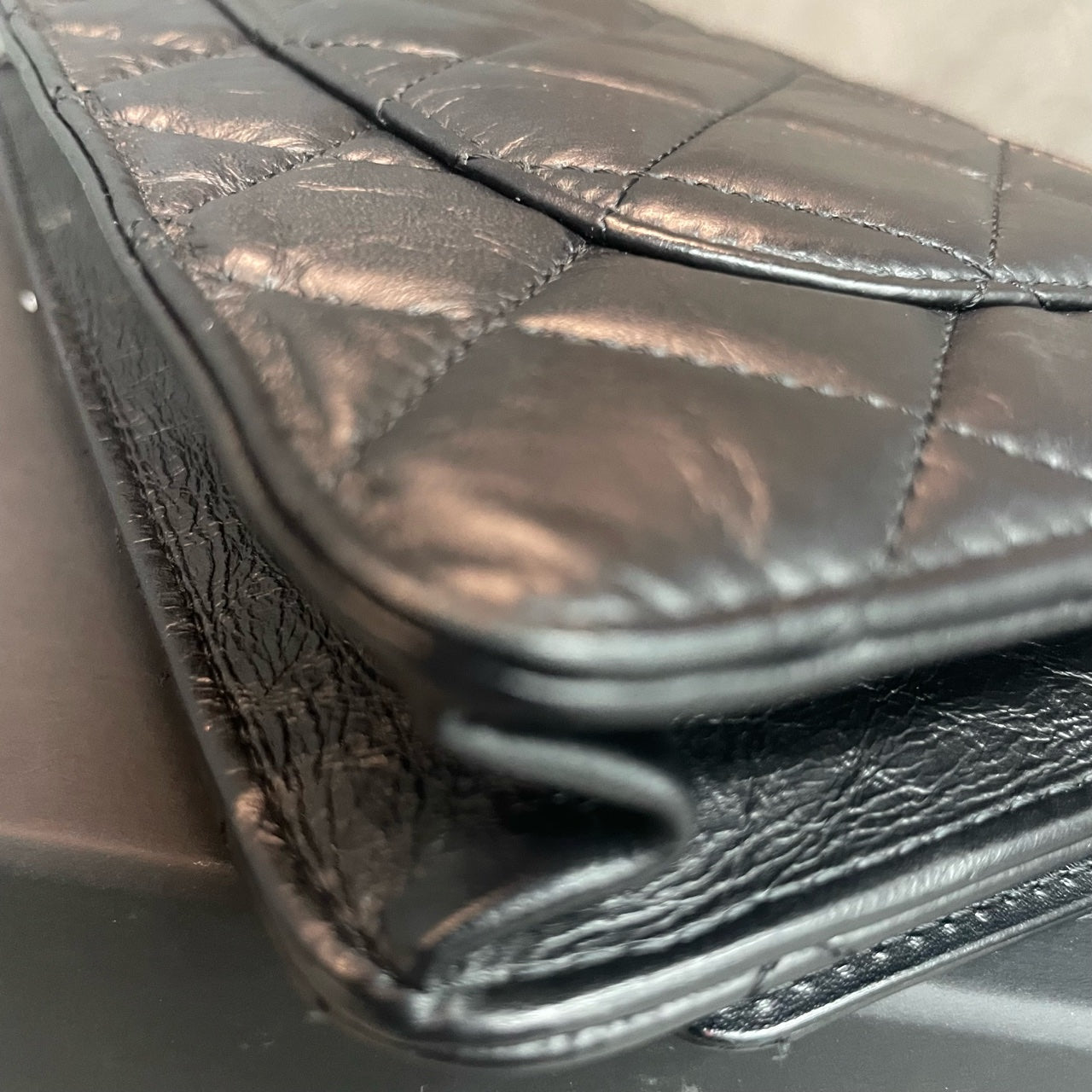Chanel 2.55 cowhide Badge Series balck-gold