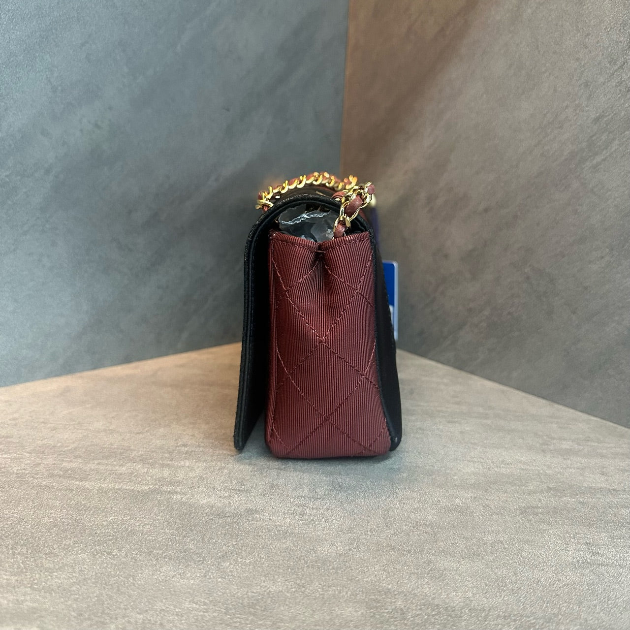 Chanel leboy Season series middle size black with red