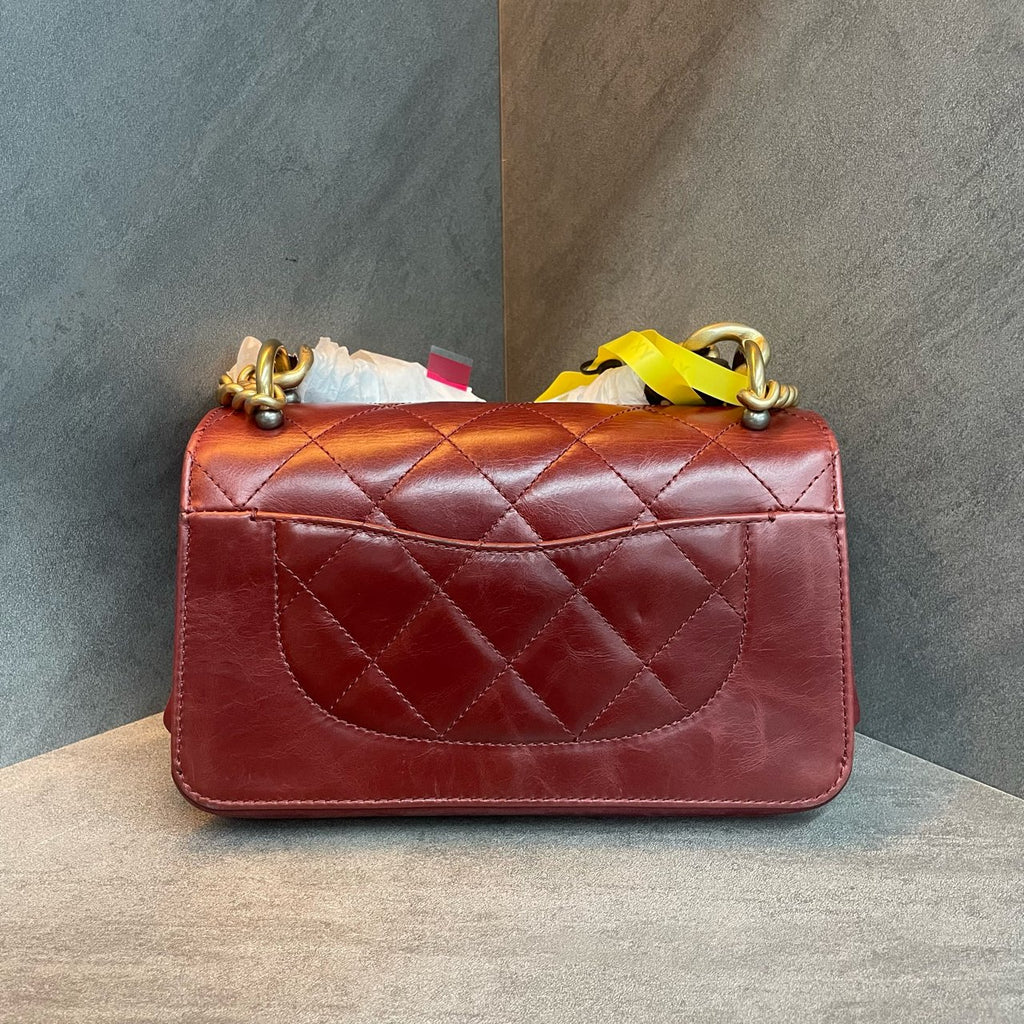 Chanel Classic Flap Metropolis series Velvet shoulder strap red