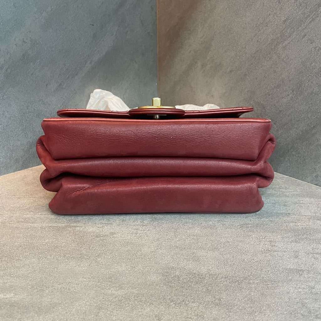 Chanel Classic Flap Metropolis series Velvet shoulder strap red