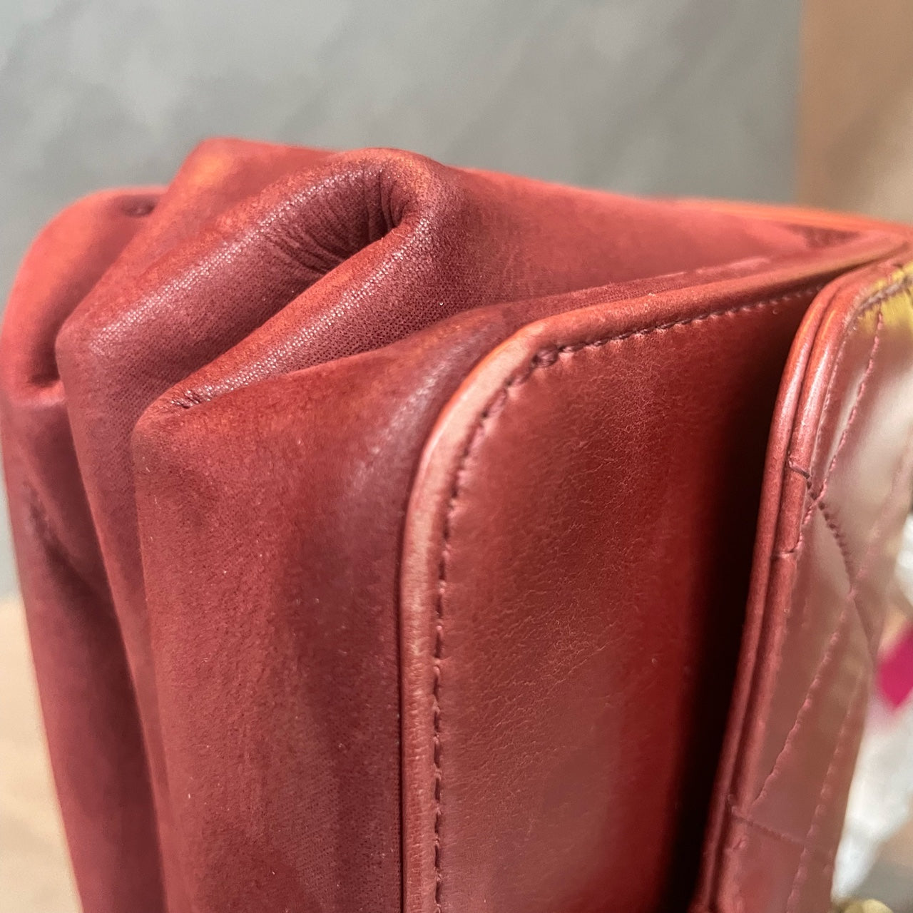 Chanel Classic Flap Metropolis series Velvet shoulder strap red