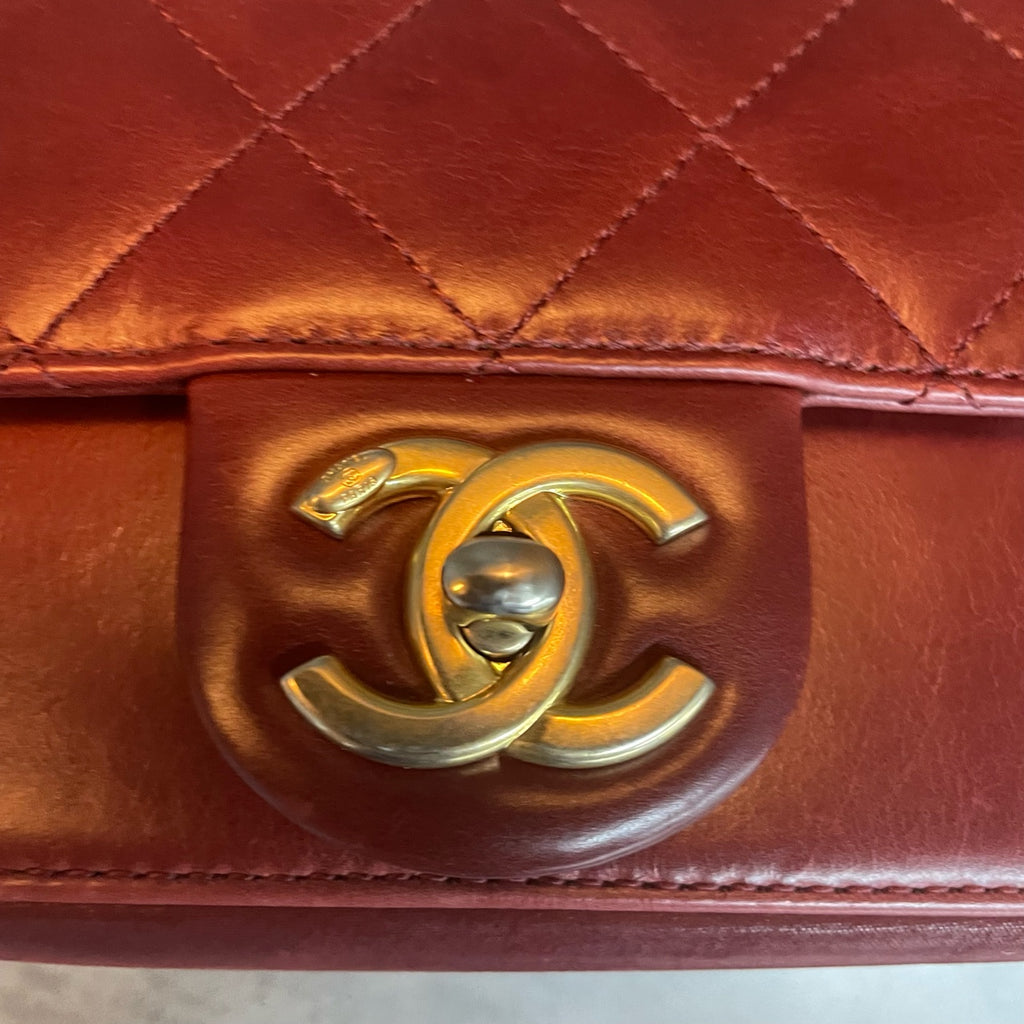 Chanel Classic Flap Metropolis series Velvet shoulder strap red