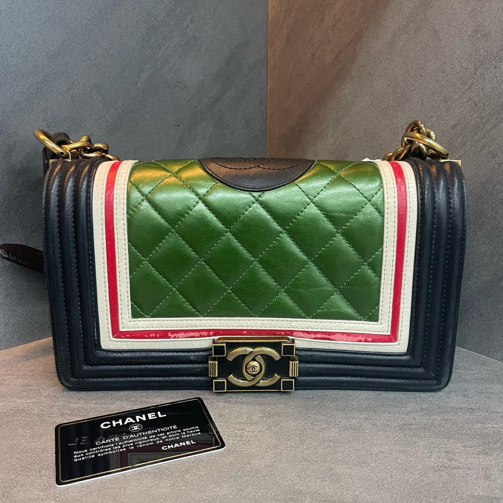 Chanel leboy limited edition green with black