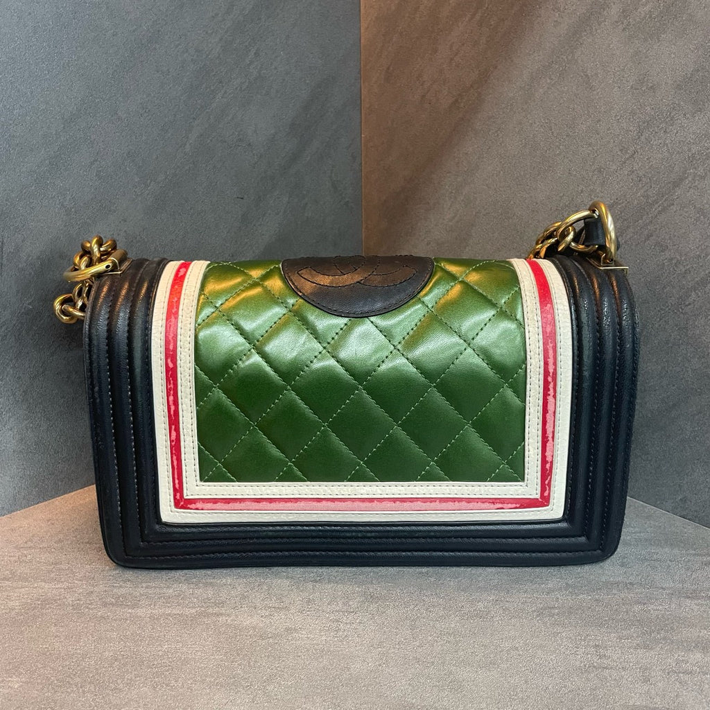 Chanel leboy limited edition green with black