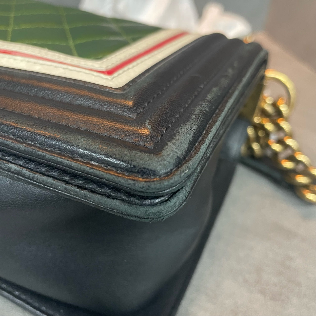 Chanel leboy limited edition green with black