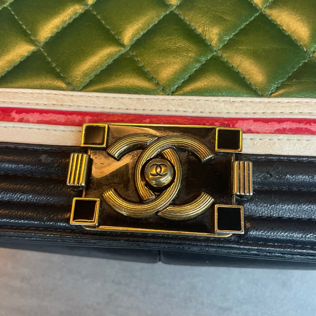 Chanel leboy limited edition green with black