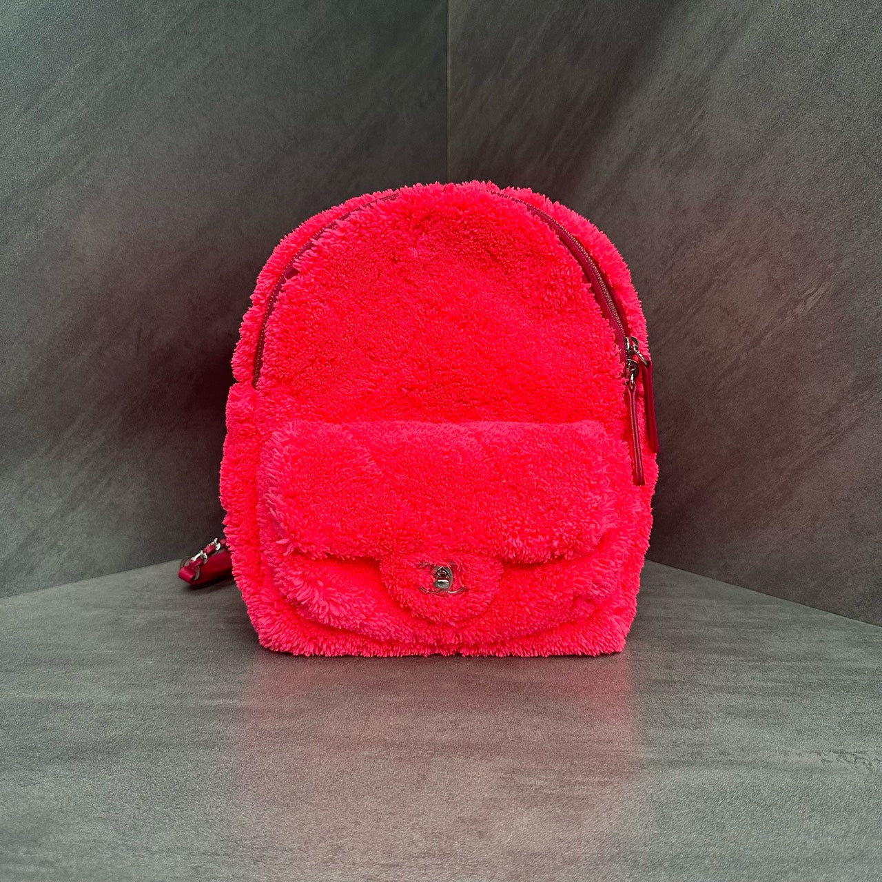 Chanel Plush backpack red