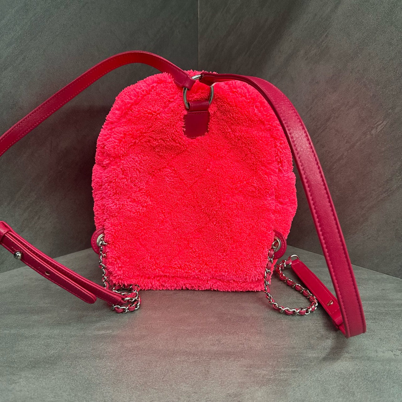 Chanel Plush backpack red