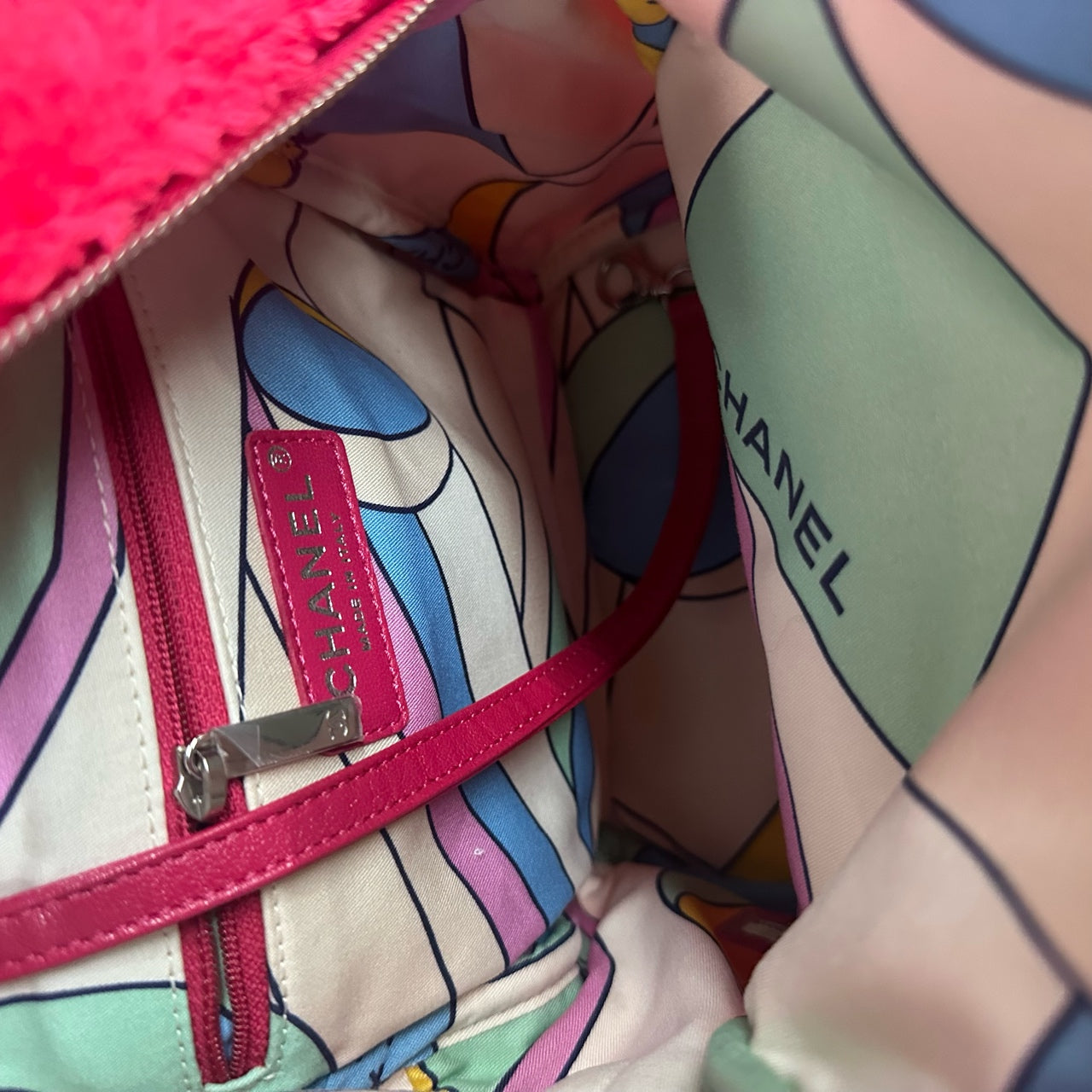 Chanel Plush backpack red