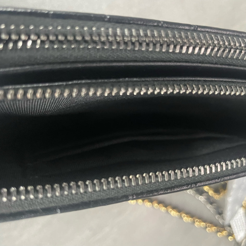 Chanel Gabrielle mini size Crocodile embossing Black-gold