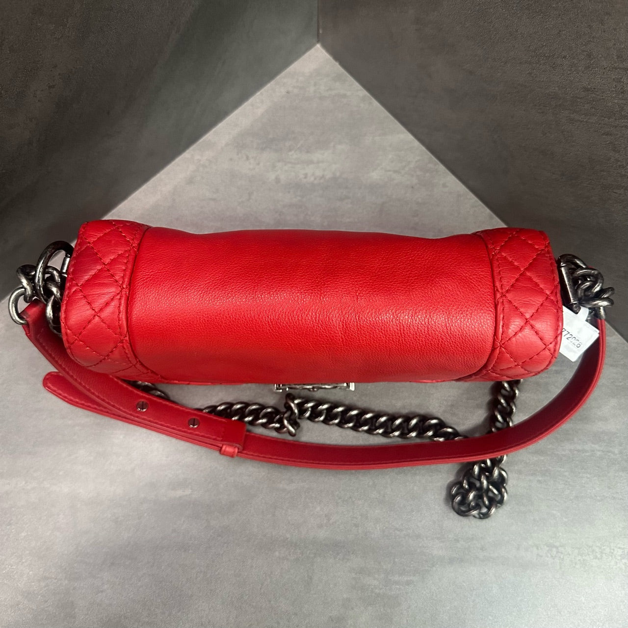 Chanel leboy cowhide soft box middle size red