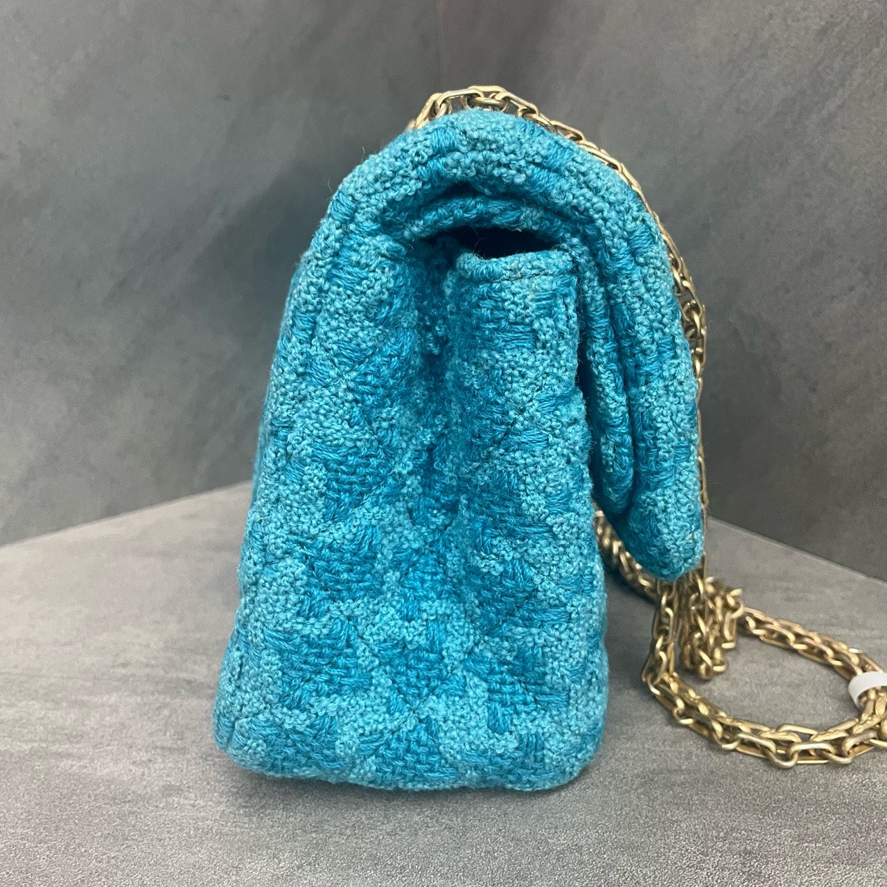 Chanel 2.55 Flap woolen fabric Blue&nbsp;