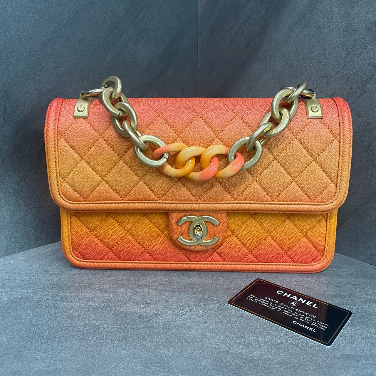 Chanel Flap Gradient orange Limited edition