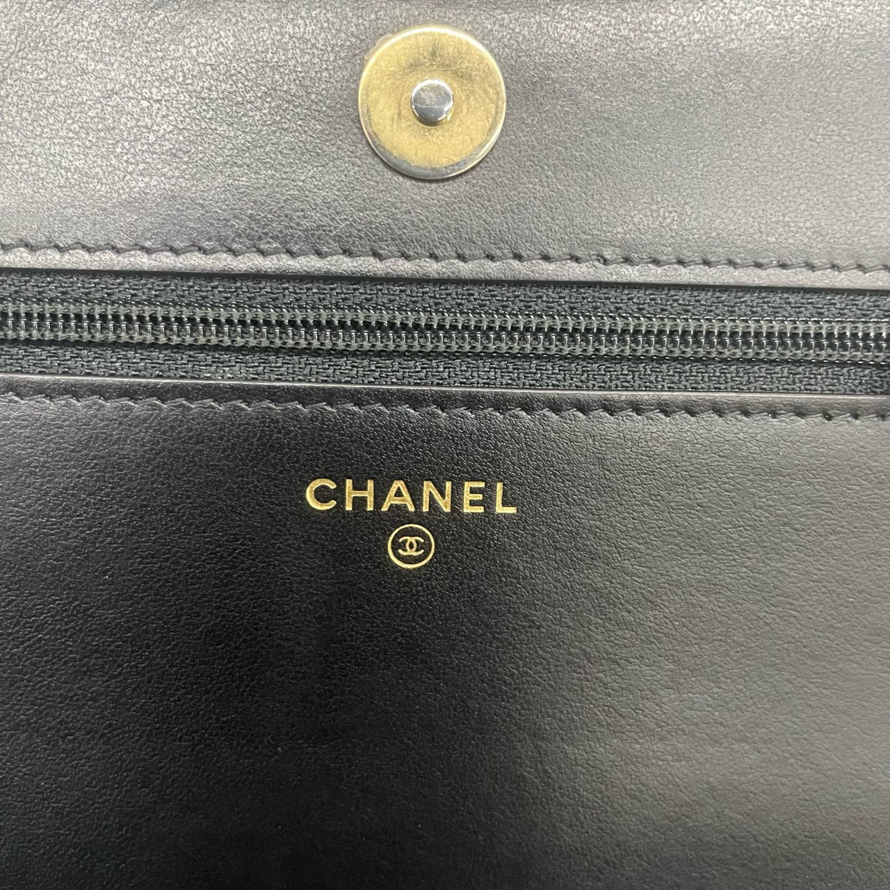 Chanel leboy lichee pattern cowhide woc Black-Gold