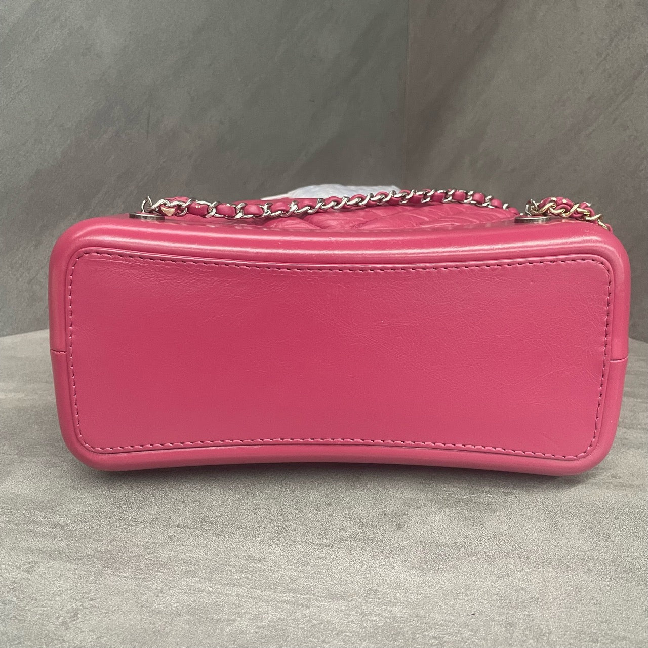 Chanel Gabrielle “V”pattern cowhide small size backpack pink