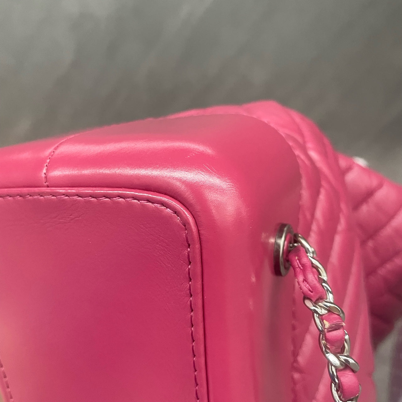 Chanel Gabrielle “V”pattern cowhide small size backpack pink