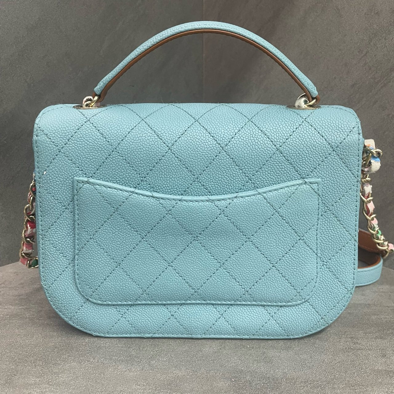 Chanel Cuba series Lychee pattern light blue