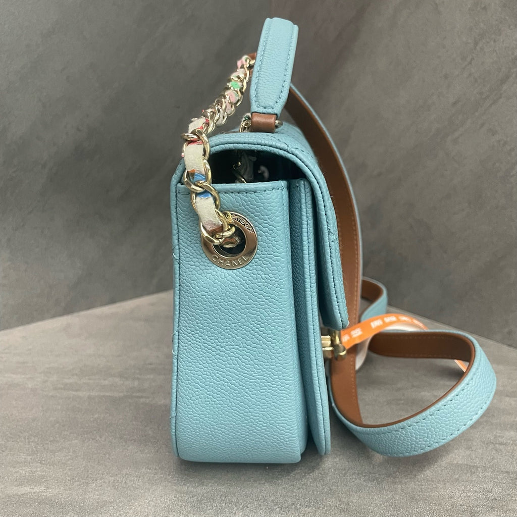 Chanel Cuba series Lychee pattern light blue