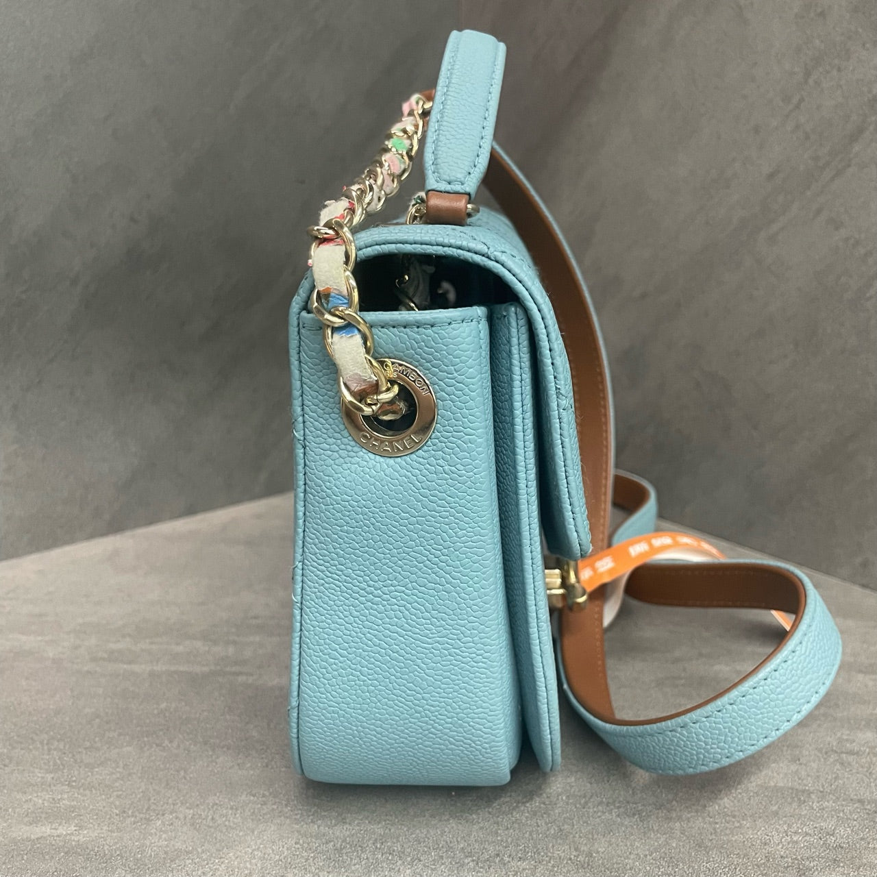 Chanel Cuba series Lychee pattern light blue