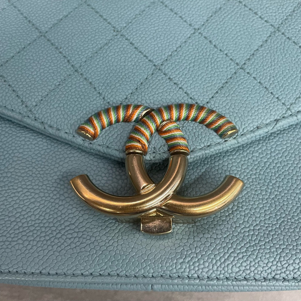 Chanel Cuba series Lychee pattern light blue