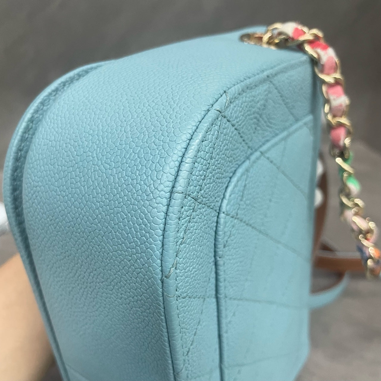 Chanel Cuba series Lychee pattern light blue