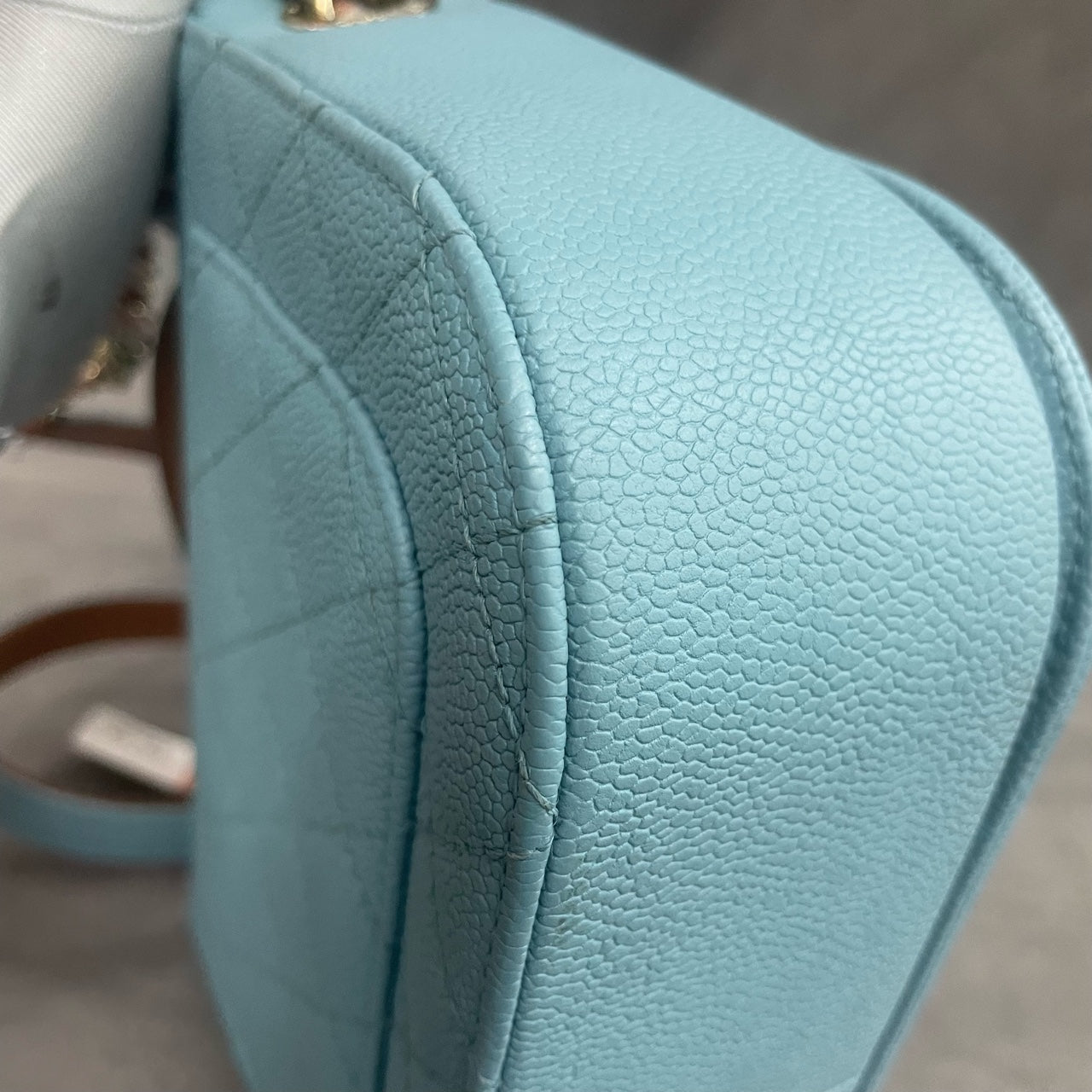 Chanel Cuba series Lychee pattern light blue
