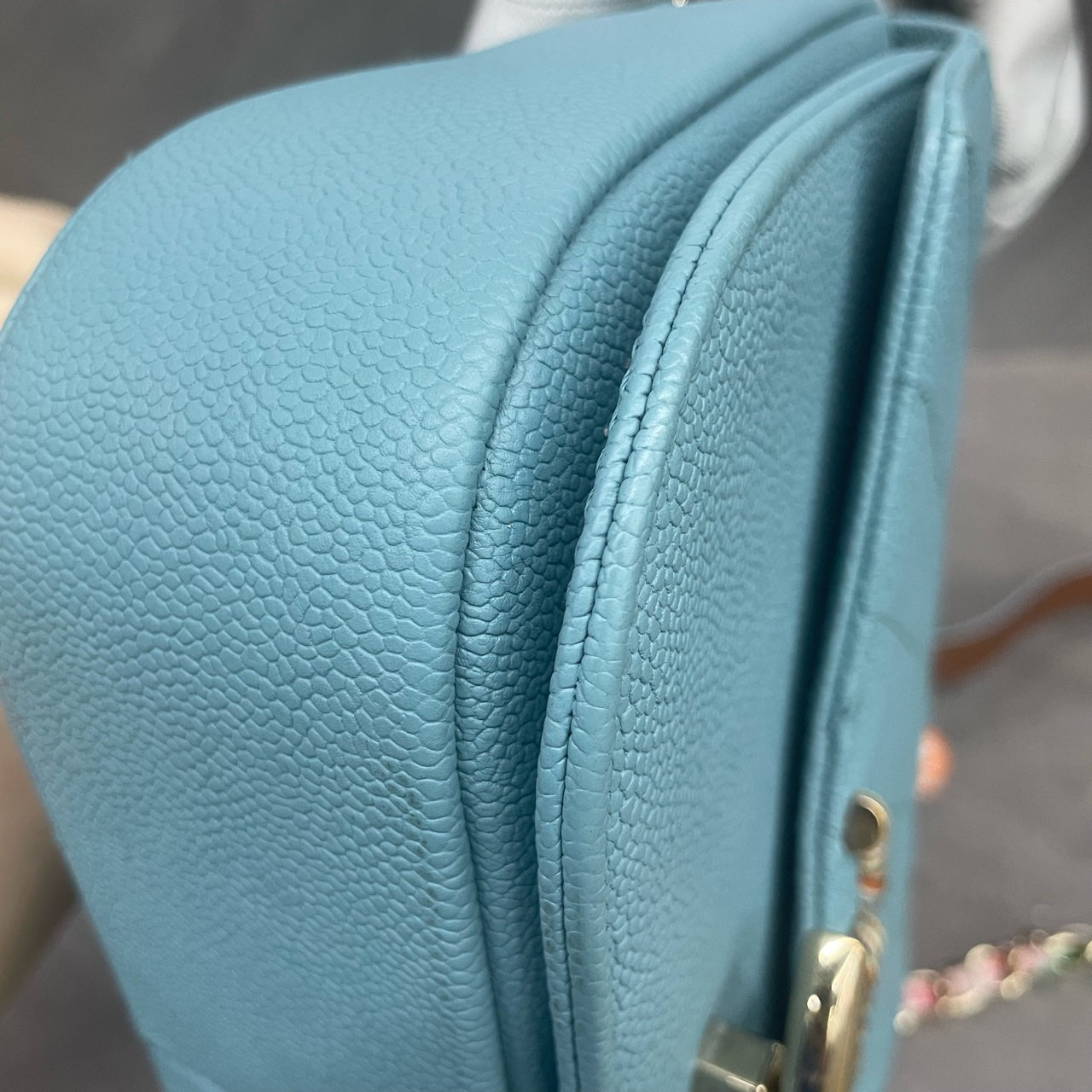 Chanel Cuba series Lychee pattern light blue