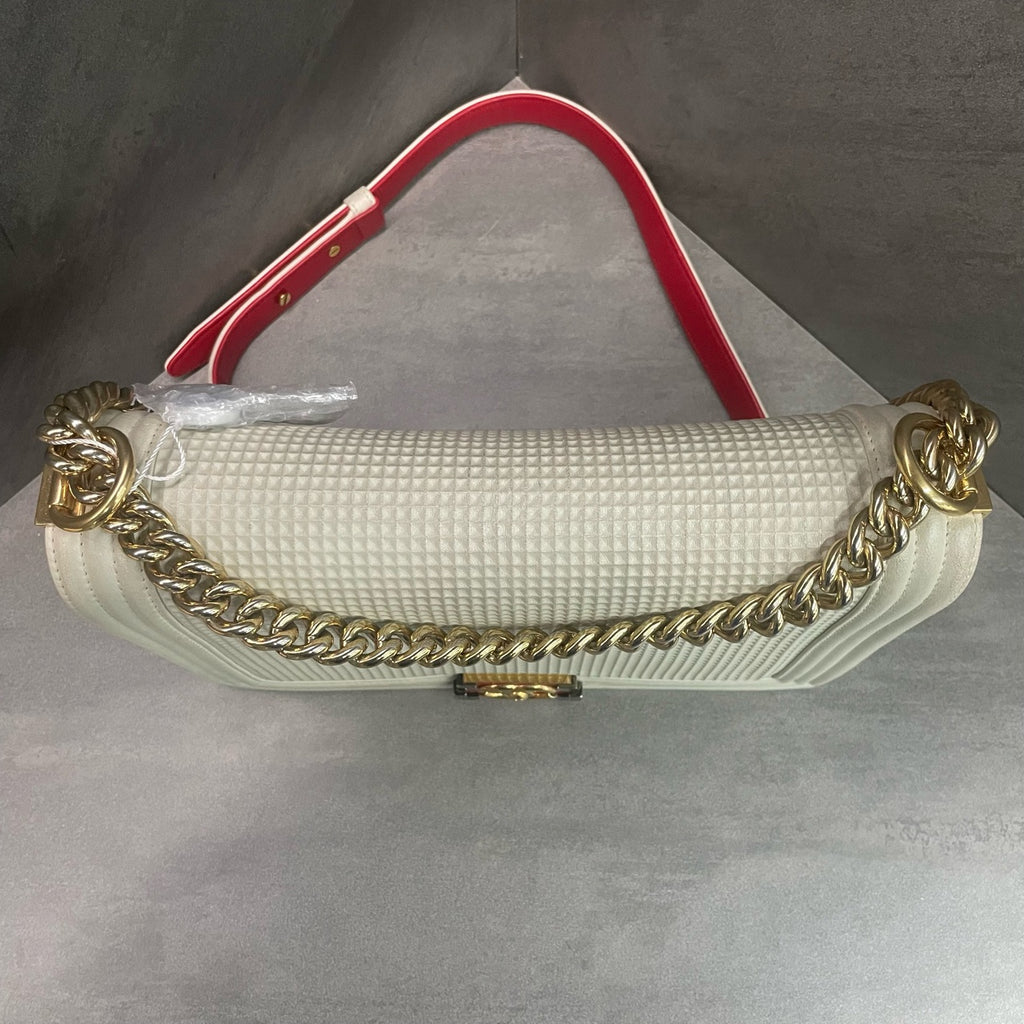 Chanel leboy technology fabric middle-large size white