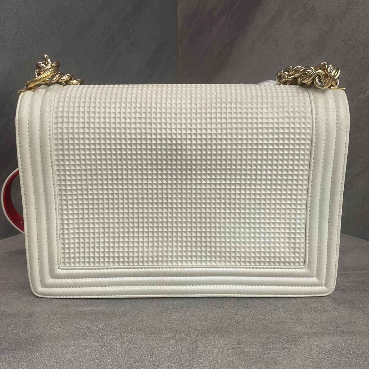 Chanel leboy technology fabric middle-large size white