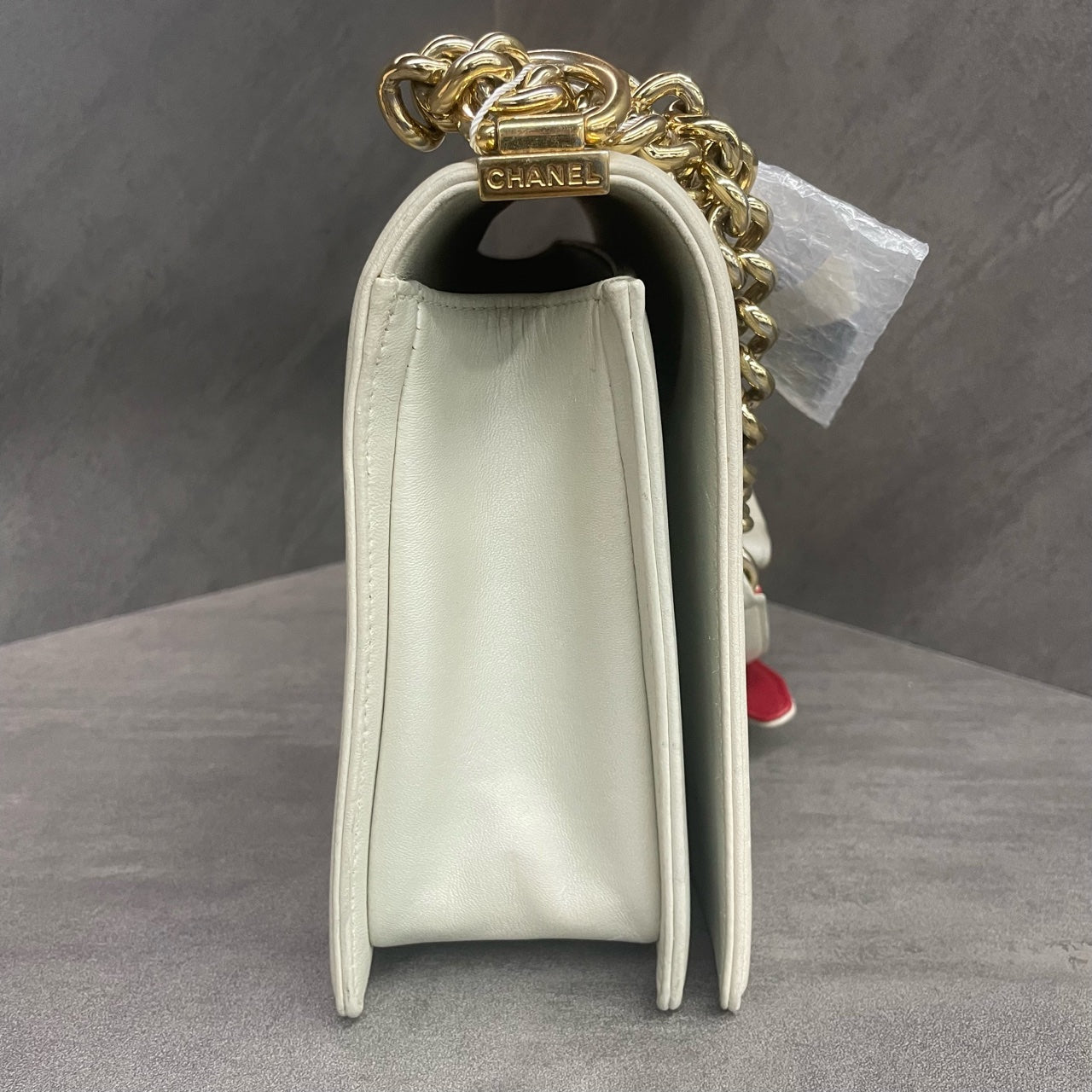 Chanel leboy technology fabric middle-large size white